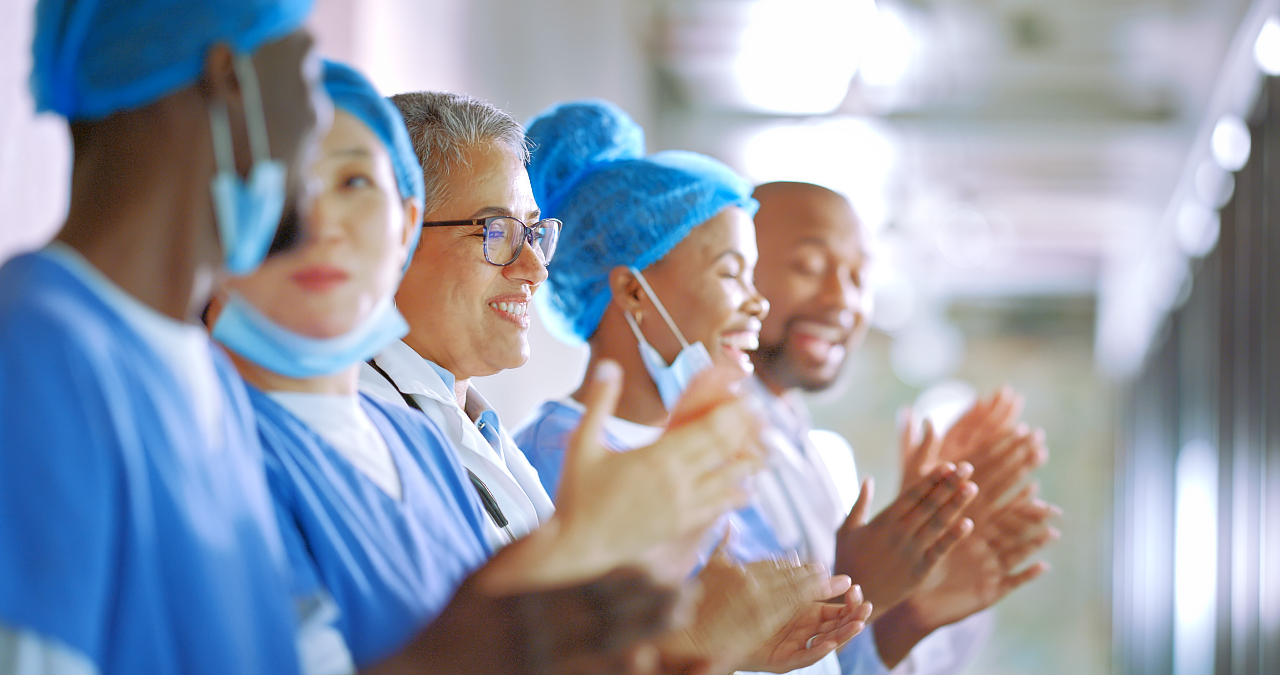 Nurses clapping